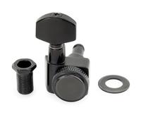 Musiclily Pro 18:1 Ratio 2-Pin Mécanique à Blocage Individuelle Côté Basse Locking Tuner avec Bouton Hex pour Guitare électrique Fender Strat Tele, Noir