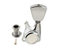 Musiclily Pro 18:1 Ratio Mécanique à Blocage Individuelle Côté Aigus Locking Tuner avec Bouton Keystone pour Guitare Acoustique électrique, Chrome