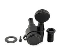 Musiclily Pro 18:1 Ratio Mécanique à Blocage Individuelle Côté Aigus Locking Tuner avec Bouton Ovale Vintage Vis 45°pour Guitare électrique type Strat Tele, Noir