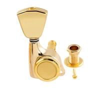 Musiclily Pro 18:1 Ratio Mécanique à Blocage Individuelle Côté Basse Locking Tuner avec Bouton Keystone pour Guitare Acoustique électrique, Doré