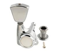 Musiclily Pro 18:1 Ratio Mécanique à Blocage Individuelle Côté Basse Locking Tuner avec Bouton Keystone pour Guitare Acoustique électrique, Chrome