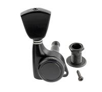Musiclily Pro 18:1 Ratio Mécanique à Blocage Individuelle Côté Basse Locking Tuner avec Bouton Keystone pour Guitare Acoustique électrique, Noir