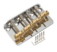 Musiclily Pro 19mm Classique Standard Top-loading Chevalet Basse 4 Cordes Pontets Laiton Plaque Acier pour Precision/Jass Bass, Chrome