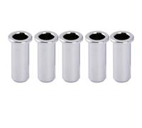 Musiclily Pro 25,5mm Basse String Ferrules Bushings Thru Body pour Jazz Bass/Precision Bass, Chrome(Lot de 5)