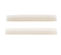 Musiclily Pro 40,5x3x5mm Sillet de Tête Os Entaillé Base Plate pour Guitare électrique 6 Cordes Squier Affinity Strat Tele Style, Blanc (Lot de 2)