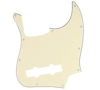 Musiclily Pro 5 Cordes 10 Trous J Bass Pickguard Contemporain pour Fender Jazz Bass Mexicain, 3 Plis Crème