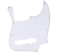 Musiclily Pro 5 Cordes 10 Trous J Bass Pickguard Contemporain pour Fender Jazz Bass Mexicain, 3Plis Blanc