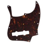 Musiclily Pro 5 Cordes 10 Trous J Bass Pickguard Contemporain pour Fender Jazz Bass Mexicain, 4Plis Brun Tortoise foncé