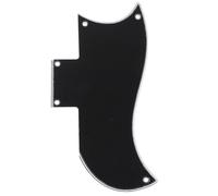 Musiclily Pro 5 Trous Small Half Face Guitare Pickguard Plaque de Protection pour USA Les Paul américain SG, 3plis Noir