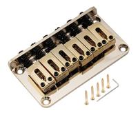Musiclily Pro 52,5mm Moderne Chevalet Hardtail Fixe Bridge pour Guitare électrique Strat Tele, Doré