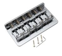 Musiclily Pro 54mm Chevalet Hardtail Fixe Bridge Acier Pontets Courbes Vintage pour Guitare électrique Import Strat Tele, Chrome