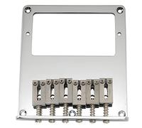 Musiclily Pro 54mm Chevalet Telecaster Humbucker 6 Pontets Acier Inoxydable pour Guitare électrique Tele Style, Chrome