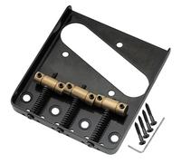 Musiclily Pro 54mm Chevalet Telecaster Vintage 3 Pontets Barrel Laiton pour Guitare électrique Squier et Import Tele Style, Noir