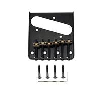 Musiclily Pro 54mm Chevalet Telecaster Vintage 6 Pontets Barrel Laiton pour Guitare électrique Squier et Import Tele Style, Noir