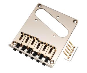 Musiclily Pro 54mm Moderne Chevalet Telecaster 6 Pontets Alliage de Zinc pour Guitare électrique Squier et Import Tele Style, Doré