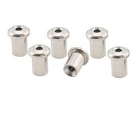 Musiclily Pro 5mm Acier Top String Ferrules Bushings pour Guitare électrique, Nickel(Set de 6)