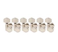Musiclily Pro 6 en Ligne 2-Pin Mécaniques à Blocage 18:1 Ratio Locking Tuners avec Bouton Hex pour Guitare électrique Fender Strat Tele, Nickel