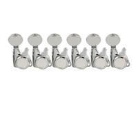 Musiclily Pro 6 en Ligne Ratio 18:1 Guitare Mécaniques Bloquante Locking Tuners Droitier Boutons Ovale Vintage pour Guitare électrique Style Strat Tele, Chrome