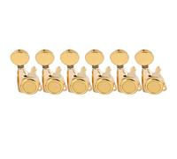 Musiclily Pro 6 en Ligne Ratio 18:1 Guitare Mécaniques Bloquante Locking Tuners Droitier Boutons Ovale Vintage pour Guitare électrique Style Strat Tele, Doré