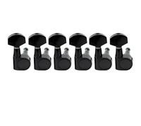 Musiclily Pro 6-en-ligne Scellées Dual Pin Mécaniques Set pour Squier Strat, Noir