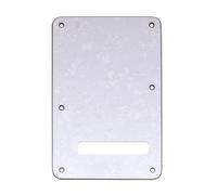 Musiclily Pro 6 Trous Plaque Arrière Cache Tremolo 4 plis White Pearl | pour Guitare électrique Fender USA/Mexican Standard Strat Modern Style