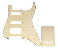 Musiclily Pro 6 Trous Set de ST Pickguard et Plaque Arrière pour Guitare électrique Squier Sonic Strat HSS, 3 plis Crème