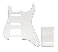 Musiclily Pro 6 Trous Set de ST Pickguard et Plaque Arrière pour Guitare électrique Squier Sonic Strat HSS, 3 plis Blanc