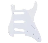 Musiclily Pro 8 Trous 50s 57 Vintage Pickguard SSS pour Guitare électrique American Strat Style, 1Pli Blanc