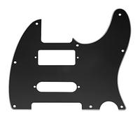 Musiclily Pro 8 Trous Tele Pickguard Plaque de Protection pour Guitare Electrique Tele Style Brent Mason, 3 Plis Noir