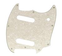 Musiclily Pro 9-Trou Pickguard pour Guitare Électrique Fabriqué en Indonésie Squier Sonic Mustang SS, 4 Plis Perle Blanche Vintage