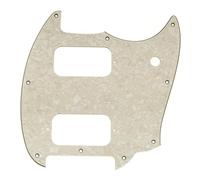 Musiclily Pro 9 Trous Pickguard pour Guitare électrique Squier Sonic Mustang HH, 4 plis Aged White Pearl
