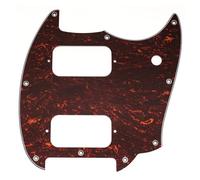 Musiclily Pro 9 Trous Pickguard pour Guitare électrique Squier Sonic Mustang HH, 4 plis Red Tortoise