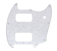 Musiclily Pro 9 Trous Pickguard pour Guitare électrique Squier Sonic Mustang HH, 4 plis White Pearl
