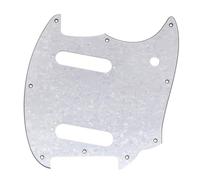 Musiclily Pro 9 Trous Pickguard pour Guitare électrique Squier Sonic Mustang SS, 4 plis White Pearl