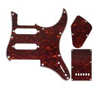 Musiclily Pro 9 Trous Set Pickguard Plaque Arrière Tremolo et Plaque Cavité de Contrôle pour Guitare électrique Yamaha PAC112V HSS, 4 plis Red Tortoise