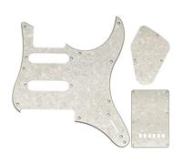 Musiclily Pro 9 Trous Set Pickguard Plaque Arrière Tremolo et Plaque Cavité de Contrôle pour Guitare électrique Yamaha PAC112V HSS, 4 plis Aged White Pearl