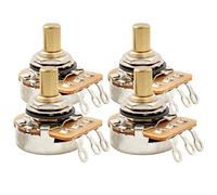 Musiclily Pro A250K 1/4 Inch Solid Shaft Potentiomètre Audio Axe Lisse Tout en Laiton pour Guitare Electrique Basse (lot de 4)