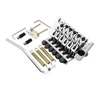 Musiclily Pro BL002 54mm (2-1/8 inch) Espacement des Cordes Double Locking Chevalet Trémolo avec 34mm Bloc en Laiton Solide pour Style Floyd Rose Guitare Electrique, Chrome