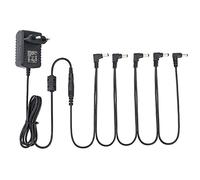 Musiclily Pro EU Standard Alimentation Adaptateur 9V AC/DC pour Pédale d'effet Guitare Avec Câble Daisy Chain 5 Voies et Cordon Polarité Inversée