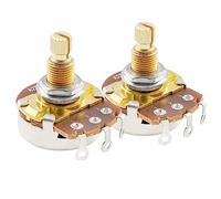 Musiclily Pro Filetage Laiton Full Taille Métrique Split Shaft Control Pots A25K Potentiomètres Audio Taper pour Guitare (Lot de 2)