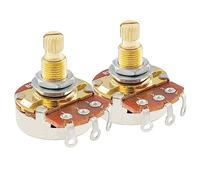 Musiclily Pro Filetage Laiton Full Taille Métrique Split Shaft Control Pots B25K Potentiomètres Linear Taper pour Guitare (Lot de 2)
