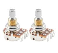 Musiclily Pro Filetage Laiton Mini Taille Métrique Split Shaft Control Pots B25K Potentiomètres Linear Taper pour Guitare (Lot de 2)