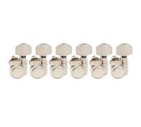 Musiclily Pro Gaucher 6 en Ligne 2-Pin Mécaniques à Blocage 18:1 Ratio Locking Tuners avec Bouton Hex pour Guitare électrique Fender Strat Tele, Nickel