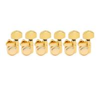 Musiclily Pro Gaucher 6 en Ligne 2-Pin Mécaniques à Blocage 18:1 Ratio Locking Tuners avec Bouton Hex pour Guitare électrique Fender Strat Tele, Doré