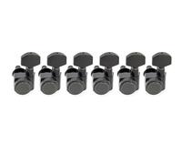 Musiclily Pro Gaucher 6 en Ligne 2-Pin Mécaniques à Blocage 18:1 Ratio Locking Tuners avec Bouton Hex pour Guitare électrique Fender Strat Tele, Noir