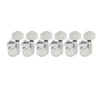 Musiclily Pro Gaucher 6 en Ligne 2-Pin Mécaniques à Blocage 18:1 Ratio Locking Tuners avec Bouton Hex pour Guitare électrique Fender Strat Tele, Chrome