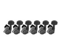 Musiclily Pro Gaucher 6 en Ligne Mécaniques à Blocage 18:1 Ratio Locking Tuners avec Bouton Hex Vis 45°pour Guitare électrique type Strat Tele, Noir