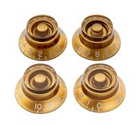 Musiclily Pro Gaucher US Boutons Top Hat Bell Knobs Doré Lot de 4