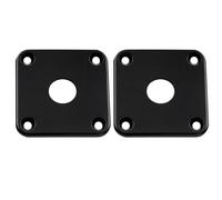 Musiclily Pro Guitare Plaque Jack Plate Carrée Incurvée Noir Lot de 2