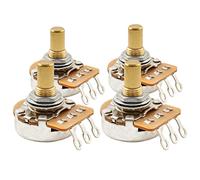 Musiclily Pro HD A250K Métrique Solid Shaft Court Potentiomètre Audio Axe Tout en Laiton pour Guitare Electrique Basse (lot de 4)